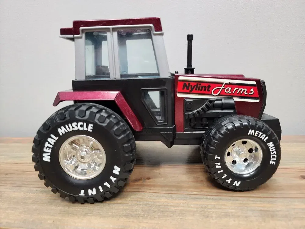 Vintage Nylint Farms Metal Muscle #1720 Red Farm Tractor RARE - Plastic Tractor